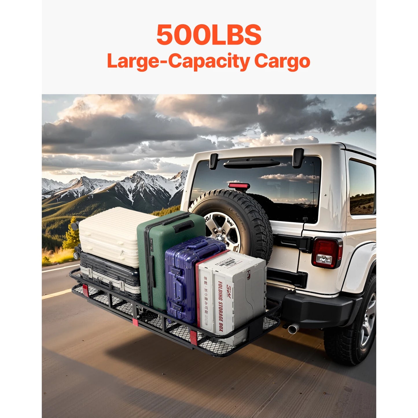 SucceBuy Hitch Cargo Carrier Folding Mount With Nighttime Reflective by S And B Enterprise
