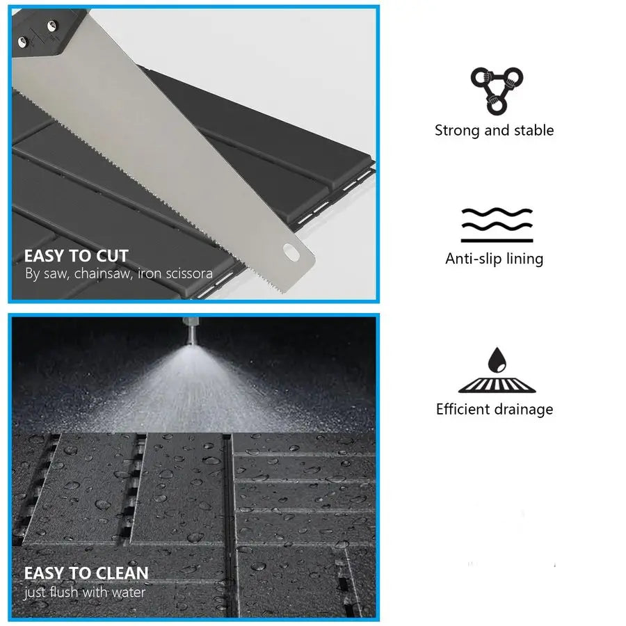 Interlocking Plastic Deck Tiles Patio Waterproof Outdoor Flooring