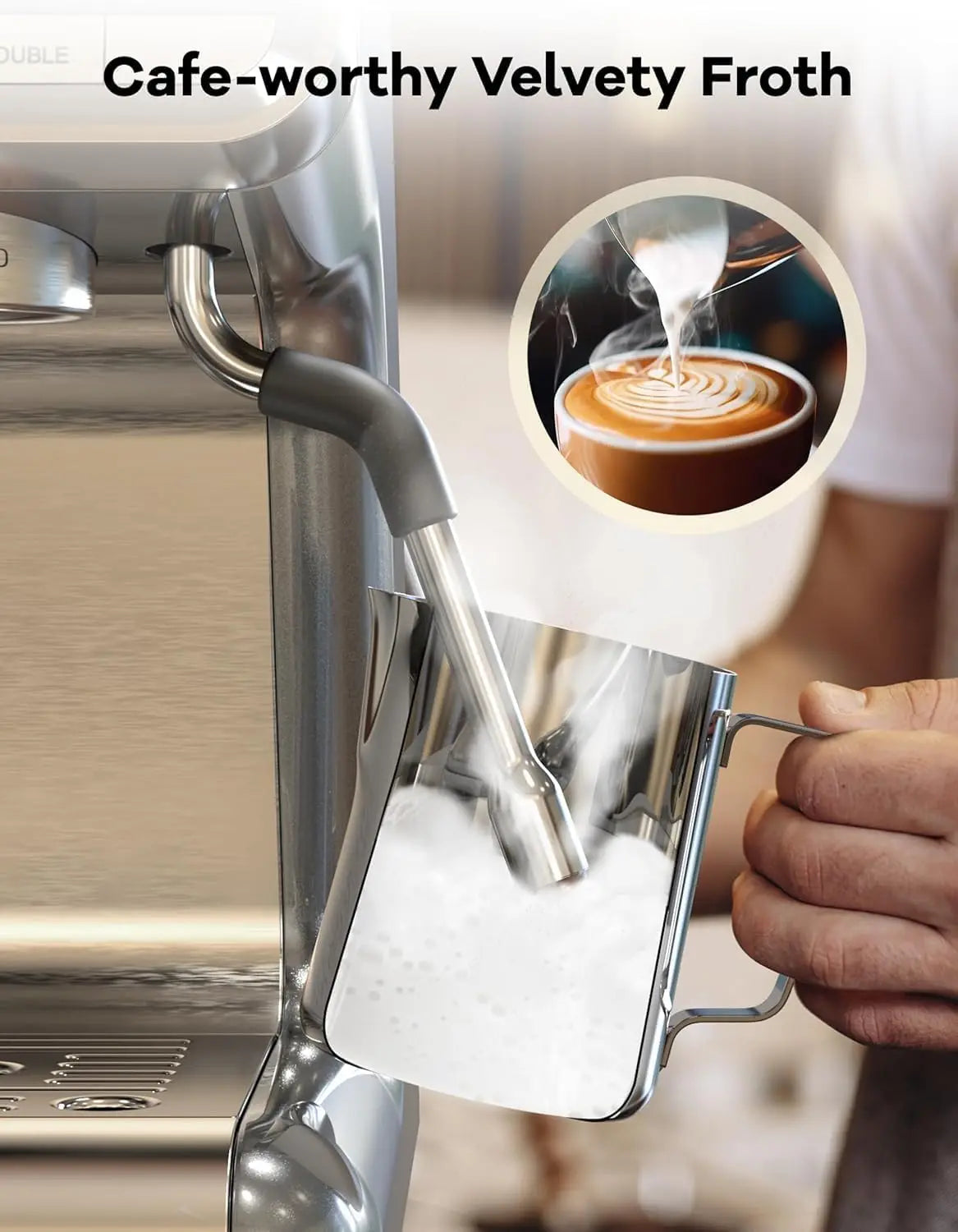 Acekool 20 Bar Semi Automatic Espresso Machine With Grinder 1450W