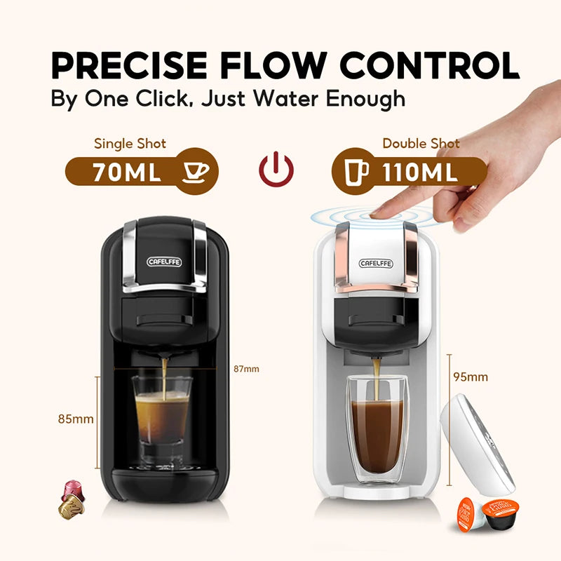 CAFELFFE MK-603 Capsule Coffee Machine with 4 Adapters, 19Bar Hot Cold Brew Espresso Maker For NES/DG/ESE and Coffee Grounds by S And B Enterprise