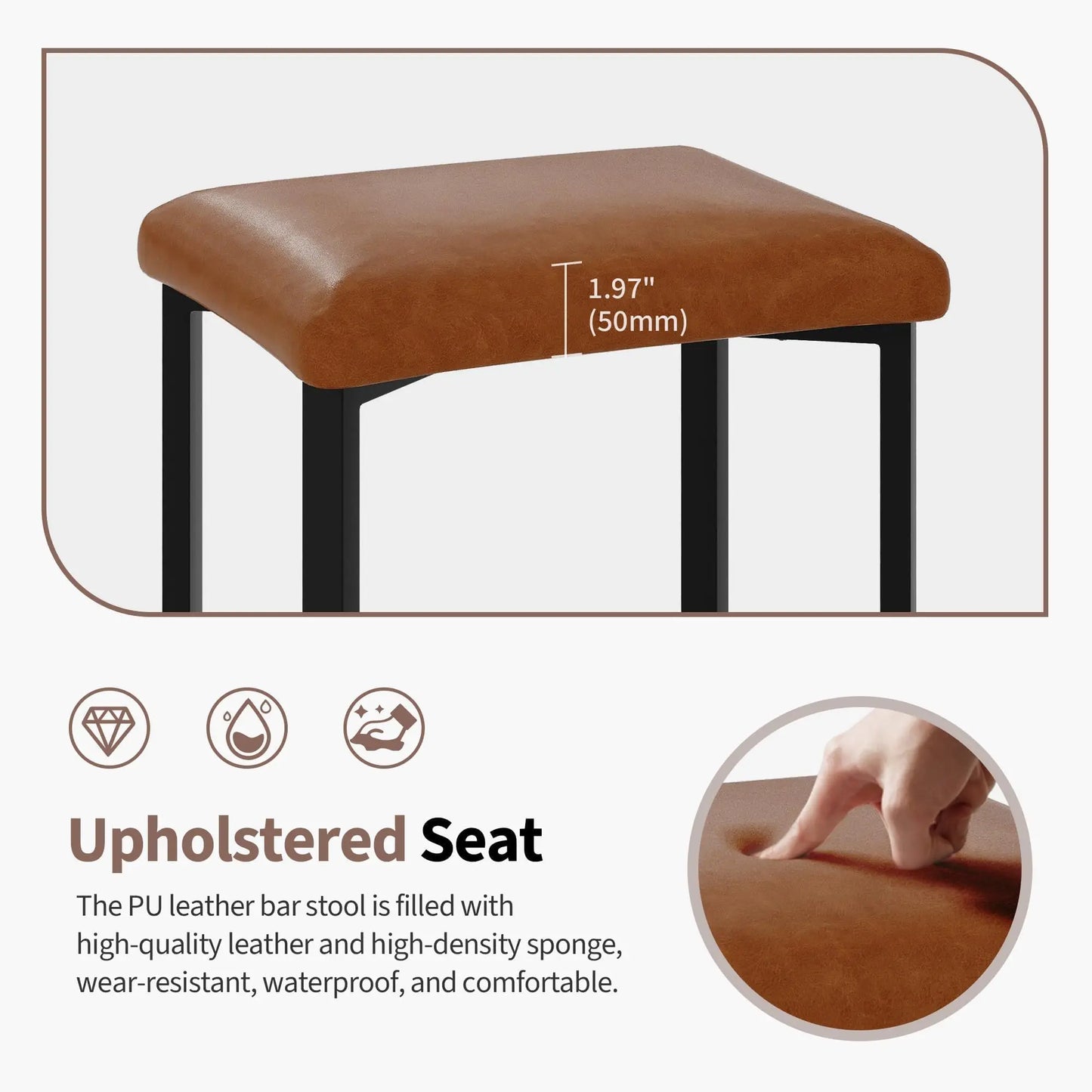 Studyset Counter Height Bar Stools Set With PU Leather Seat by S And B Enterprise