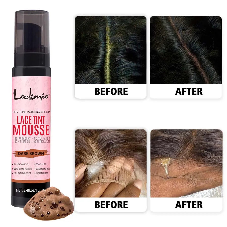 Professional Lace Wig Install Kit by S And B Enterprise with dark brown Lace Tint Mousse
