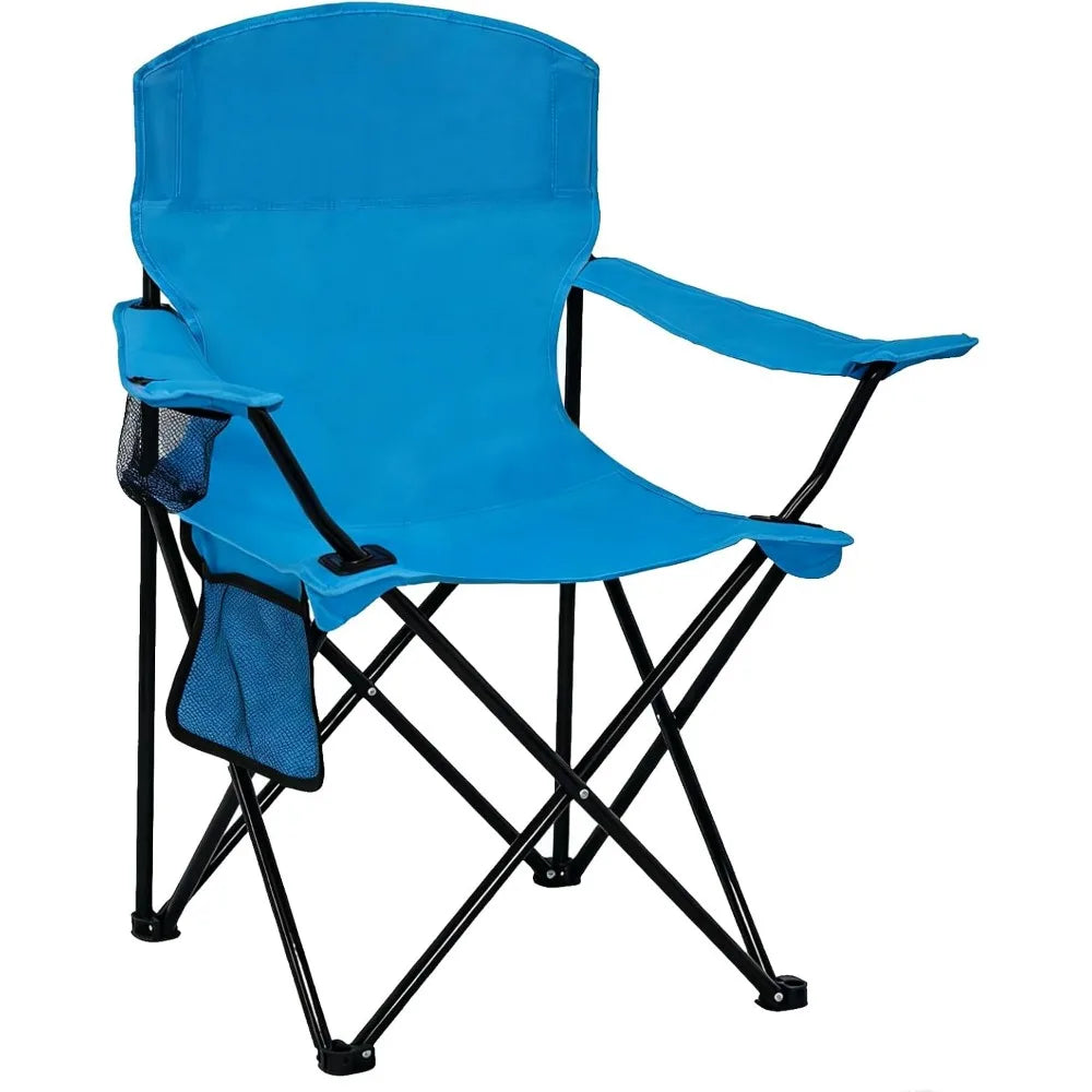 NBVCX Lightweight Folding Camp Chair With High Back Cup Holder by S And B Enterprise