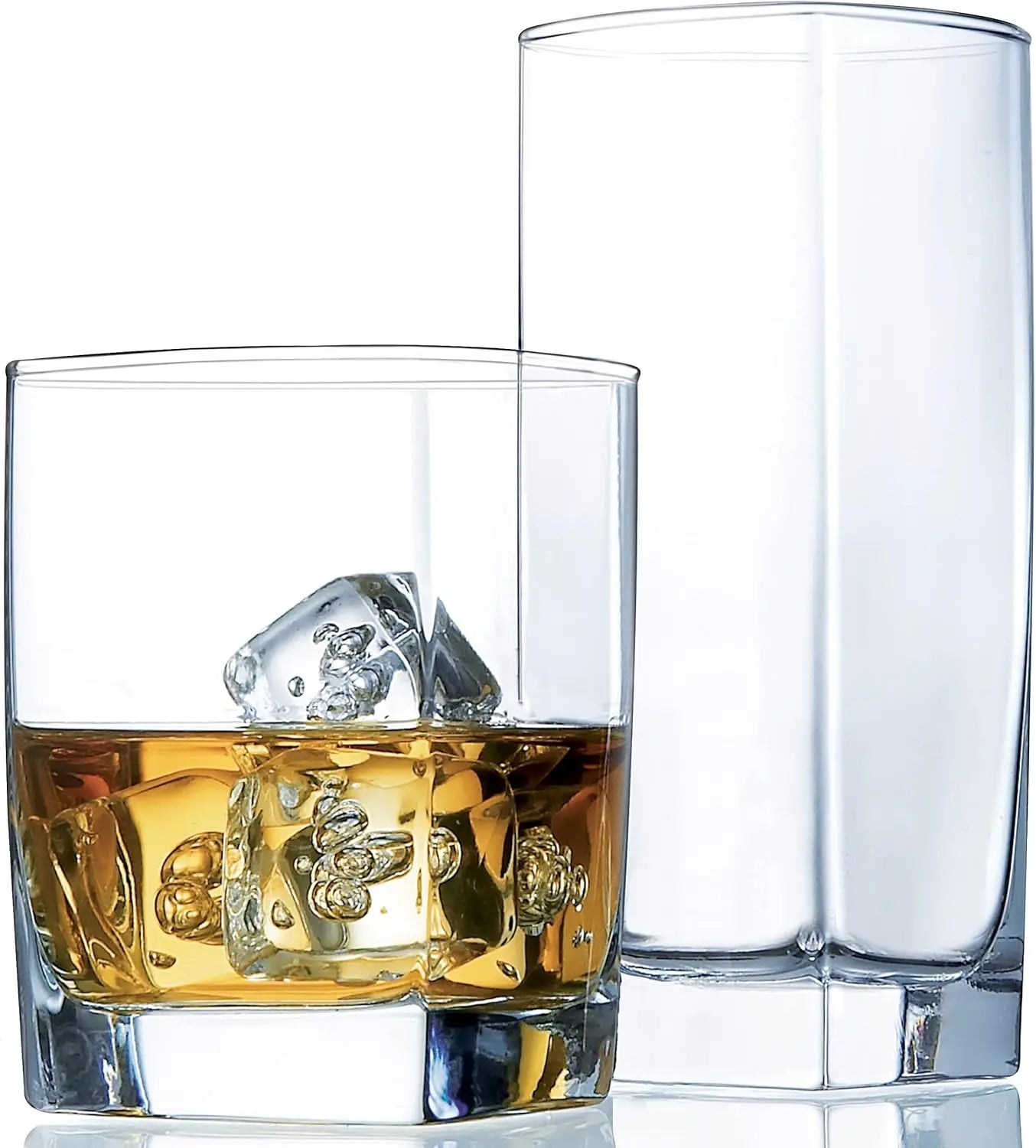 Everyday Drinking Glasses Set 16 Piece Tall And Short Glasses