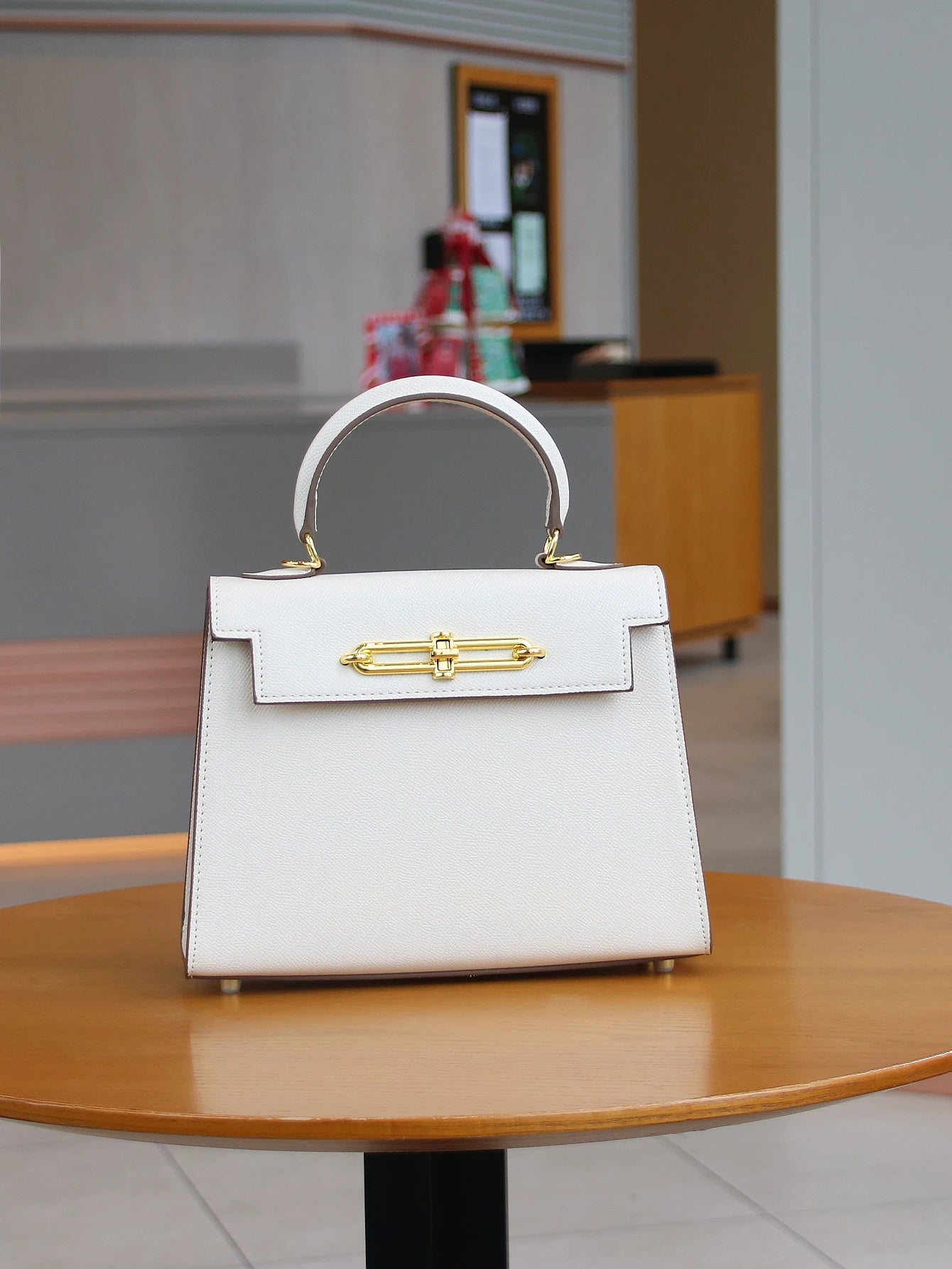 Leather Palm Print Ladies Handbag Portable Fashion Tote