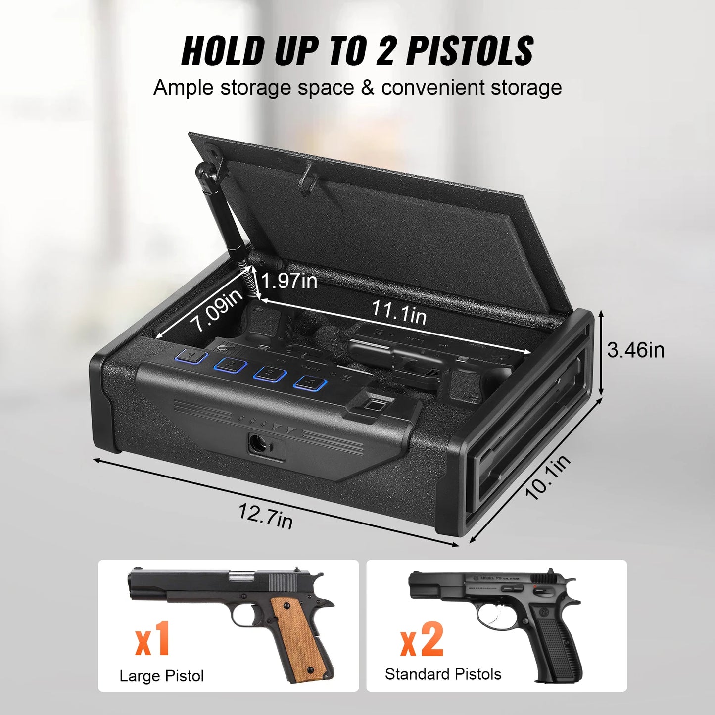 Gun Safe Biometric Quick Access Pistol Case With LED by S And B Enterprise