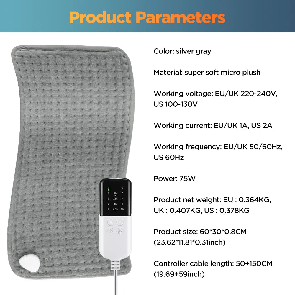 Agdoad Electric Heating Pad For Cramps With 9 Temperature Settings by S And B Enterprise
