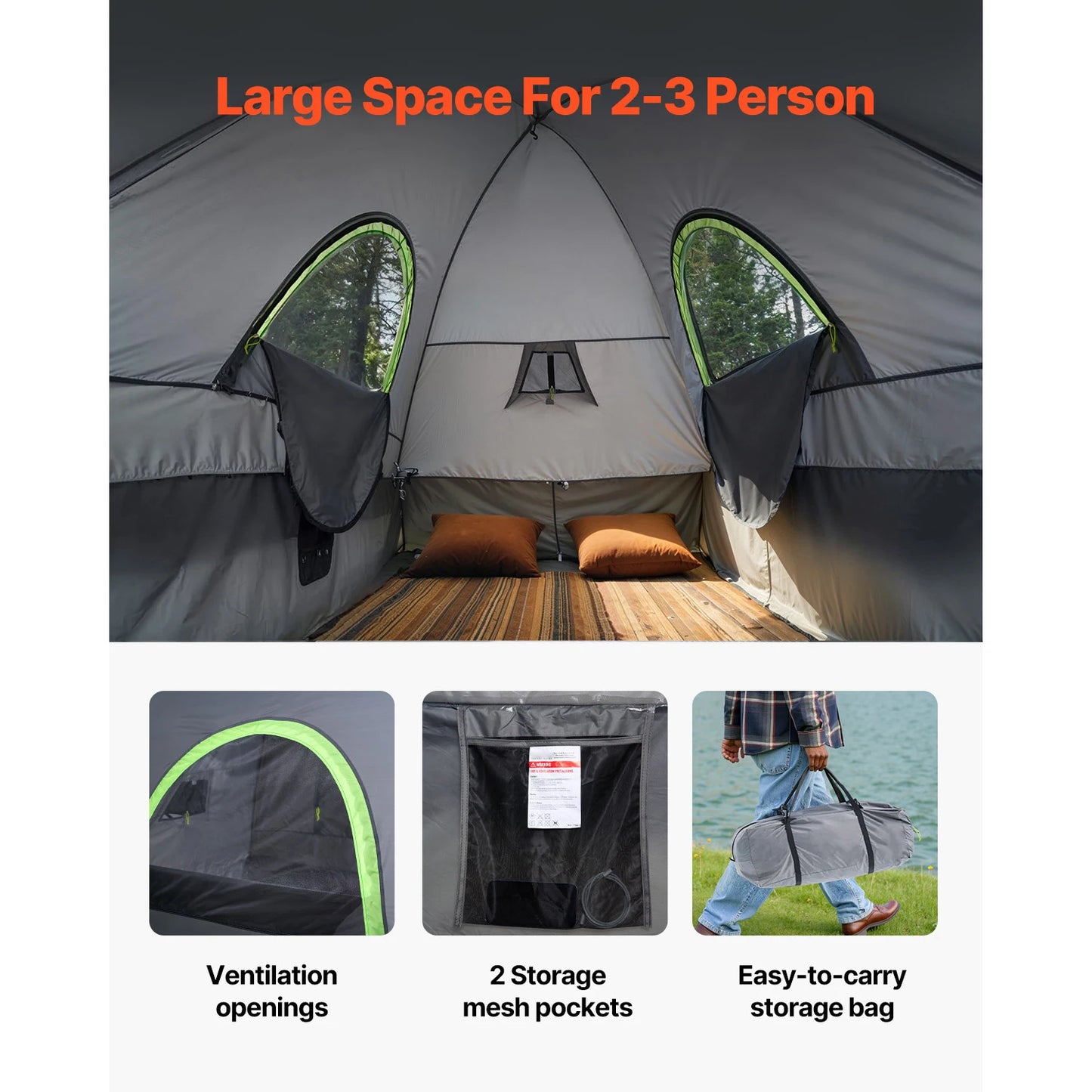 SucceBuy Pickup Truck Tent For Camping Waterproof PU2000 Expandable Awning