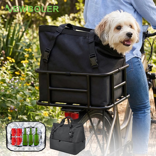 NEWBOLER E-Bike Cargo Rack Bag Large Capacity Rear Bike Basket by S And B Enterprise