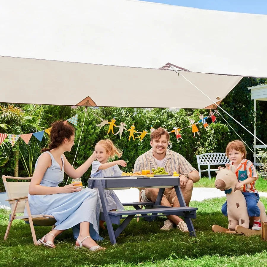 XIUWO 3in1 Kids Picnic Table With Sand Water Sensory by S And B Enterprise