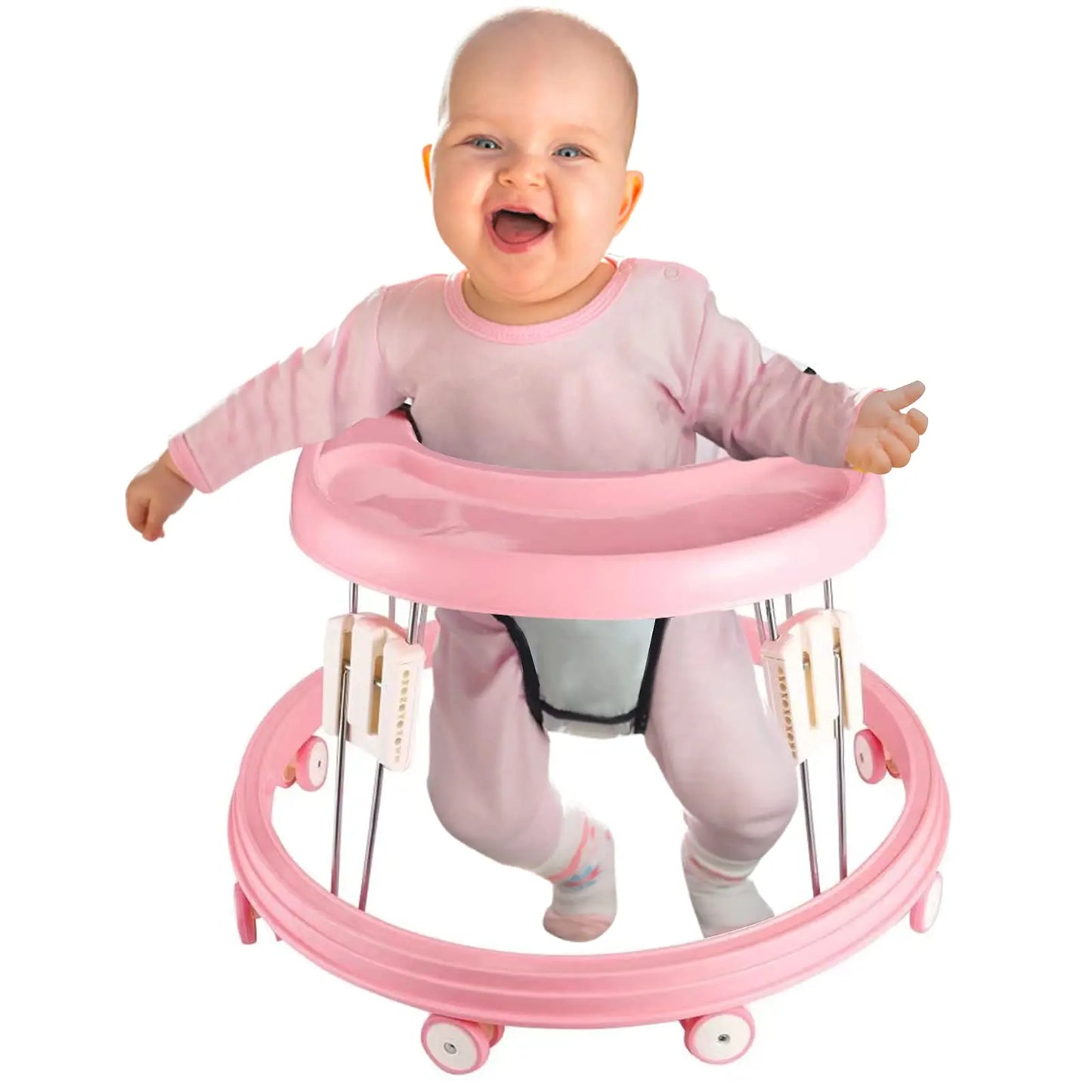 Baby Walker, Foldable Multi-Function Anti-Rollover Walker with Brake Design, 5 Level Height Adjustable, Baby Walkers by S And B Enterprise