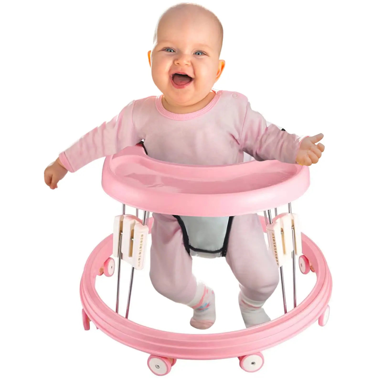 Baby Walker, Foldable Multi-Function Anti-Rollover Walker with Brake Design, 5 Level Height Adjustable, Baby Walkers by S And B Enterprise