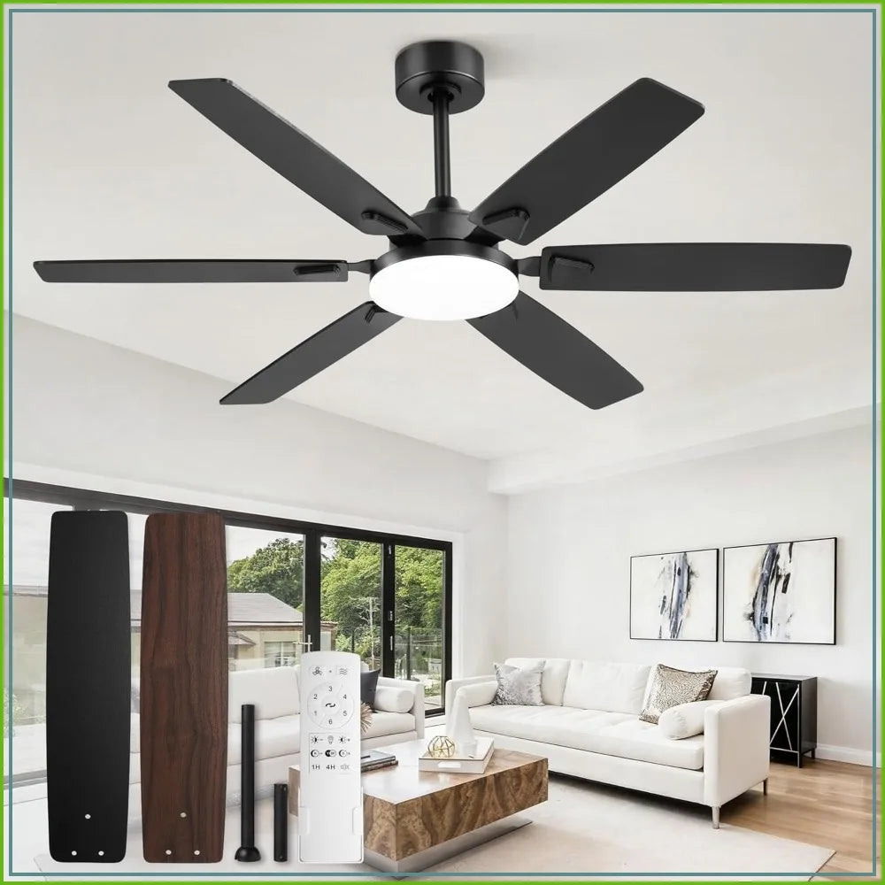 Ceiling Fan With Lights, Quiet DC Motor, Reversible Blades by S And B Enterprise