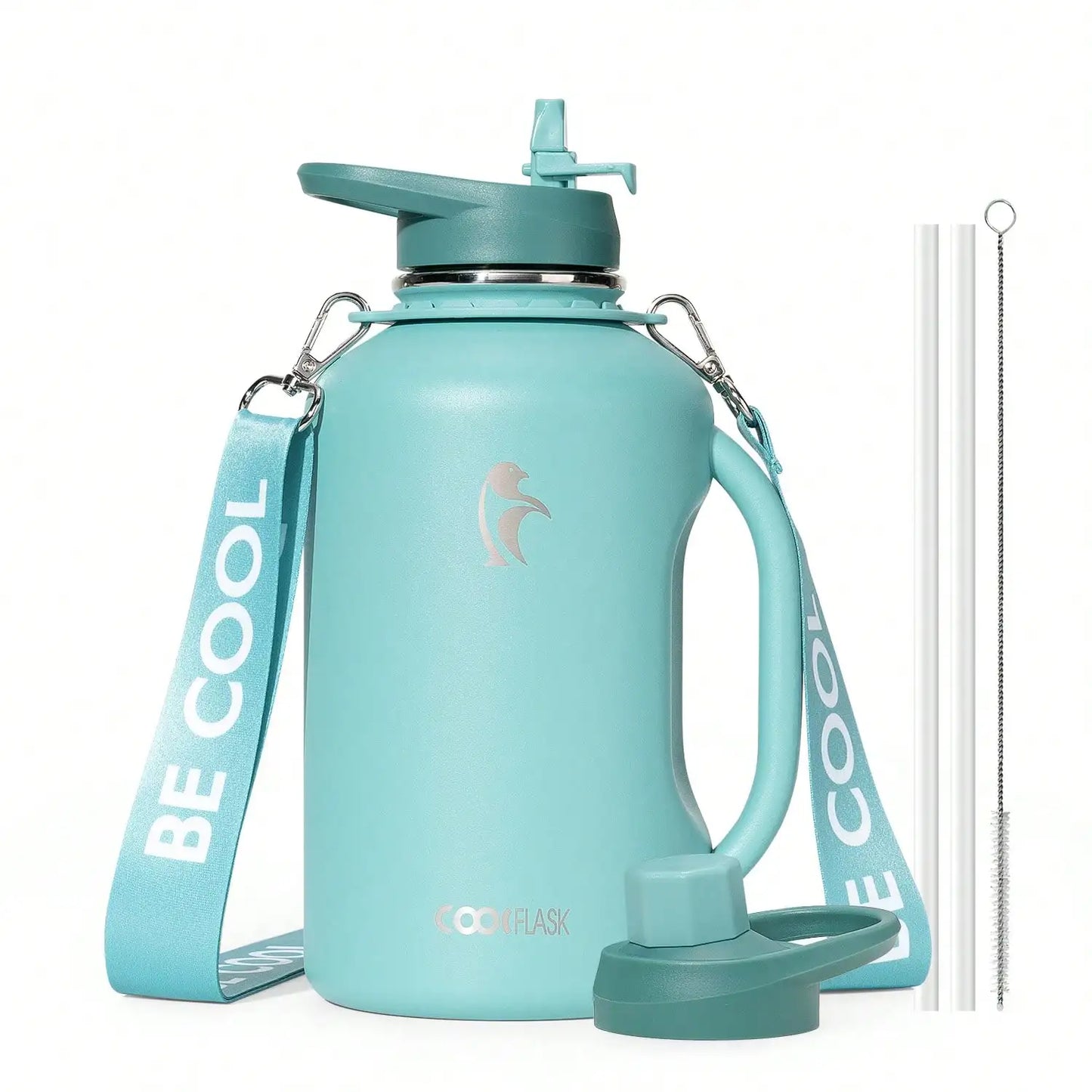 Insulated Stainless Steel Water Bottle With Handle And Strap by S And B Enterprise