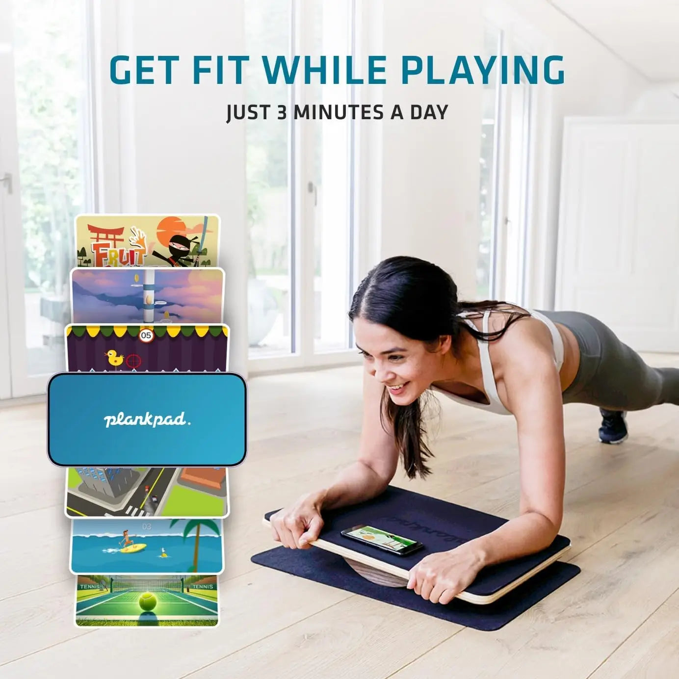 Core Fitness Balance Board with Interactive Games & App - Full Body Workout for Abs, Arms, Legs - 3 Min Daily by S And B Enterprise