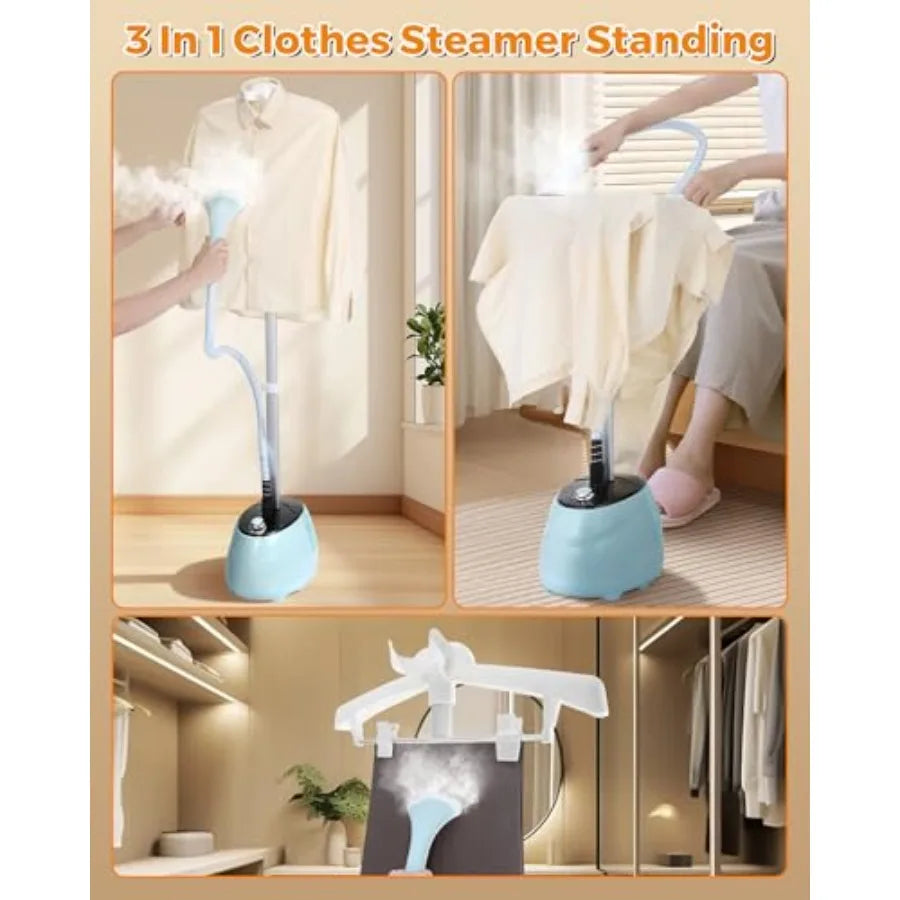Abay Standing Garment Steamer With Adjustable Settings For Wrinkle Removal by S And B Enterprise