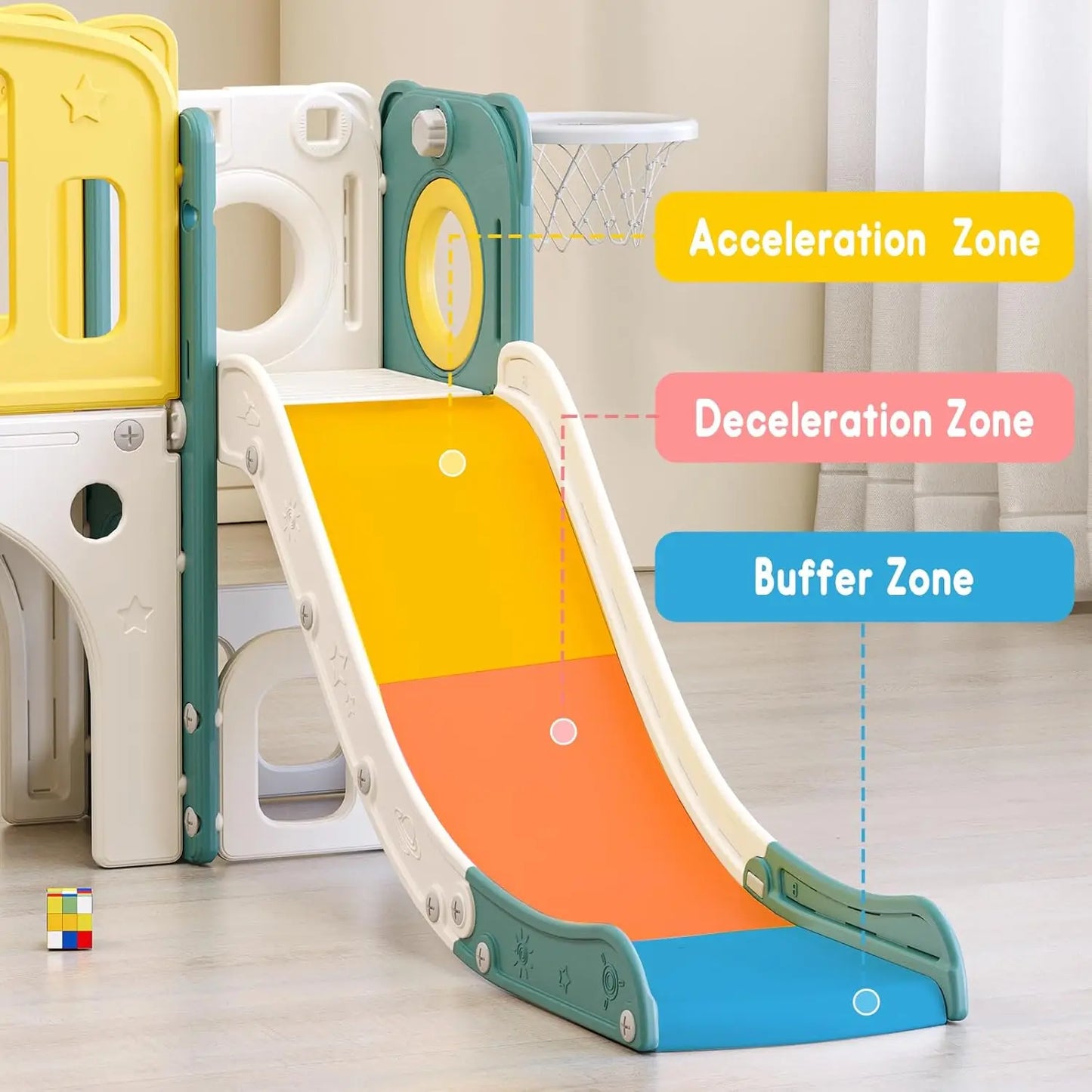 8-in-1 Toddler Slide Set With Basketball Hoop Indoor Outdoor