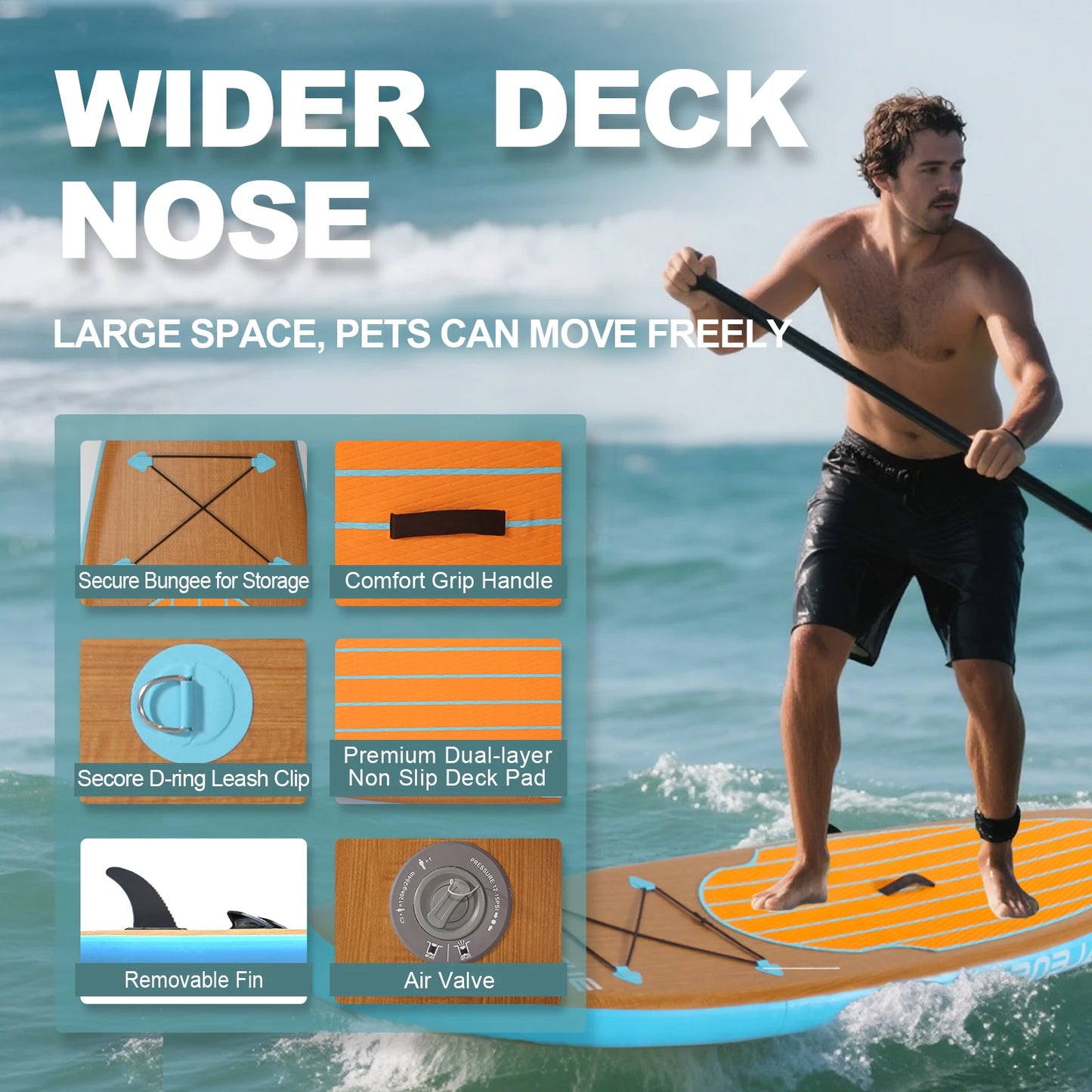 CADALENEC Inflatable Stand Up Paddle Board With Premium Accessories