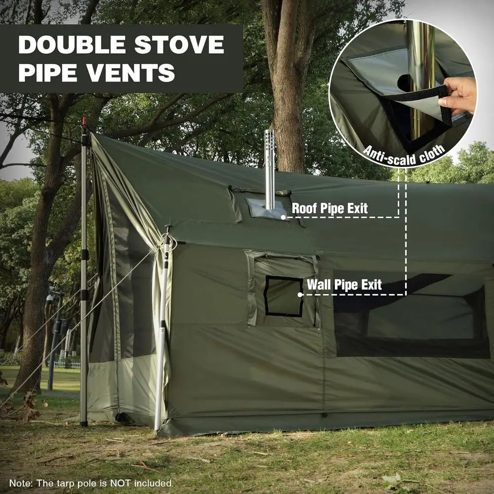 4-Season Windproof Waterproof Hammock Tent With Stove Jack For Camping by S And B Enterprise
