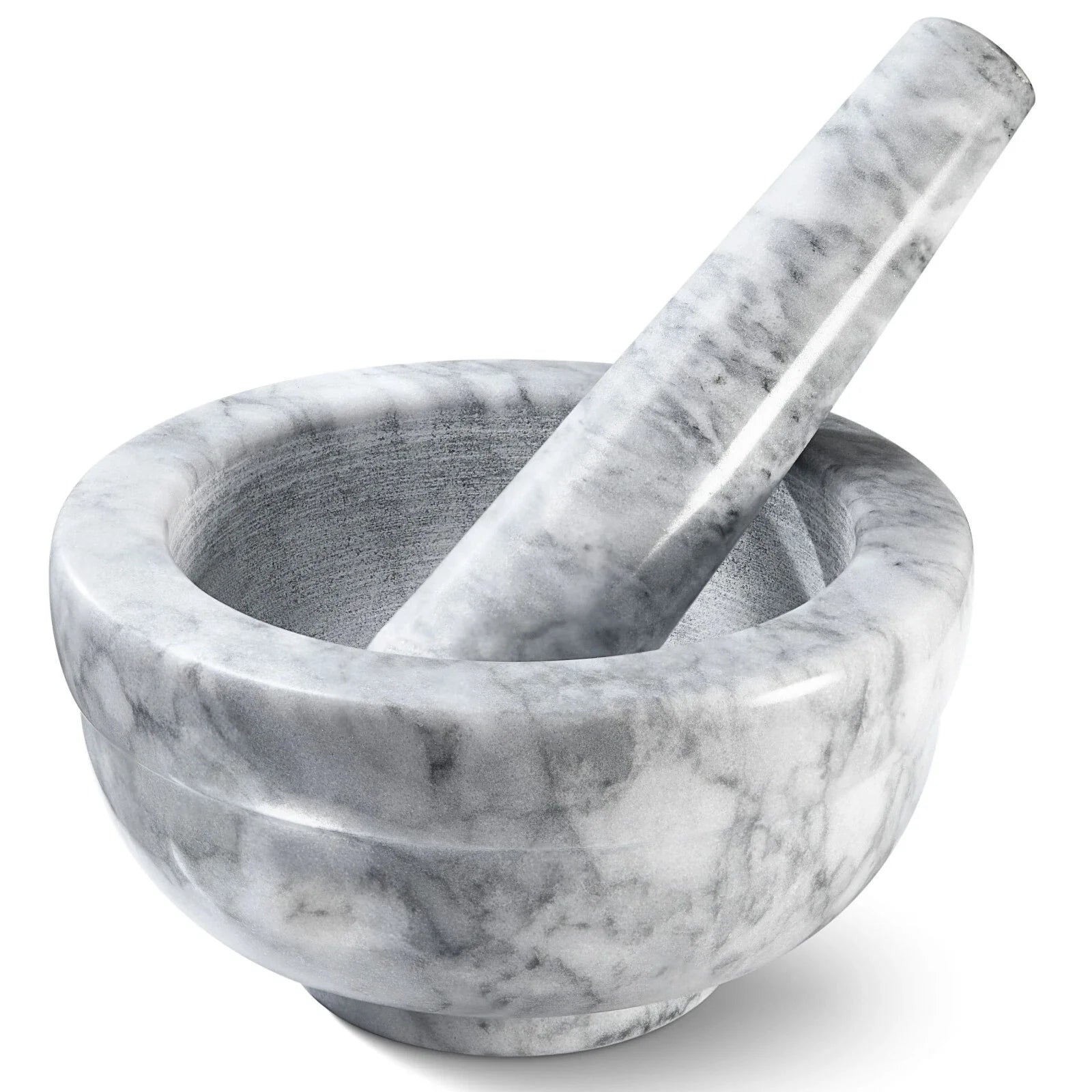 Mortar and pestle set Marble Grey 3.75 Inches Diameter by S And B Enterprise