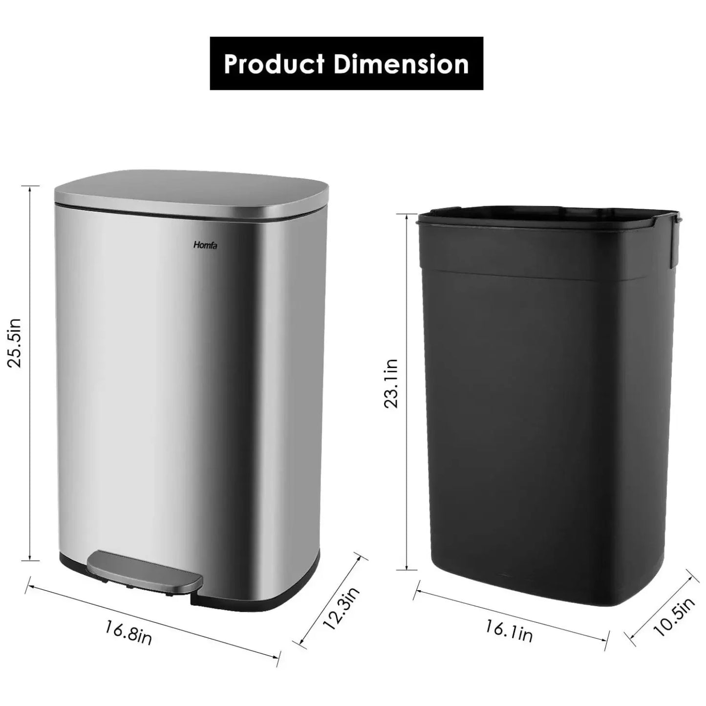 Stainless Steel Kitchen Step Trash Can With Foot Pedal by S And B Enterprise