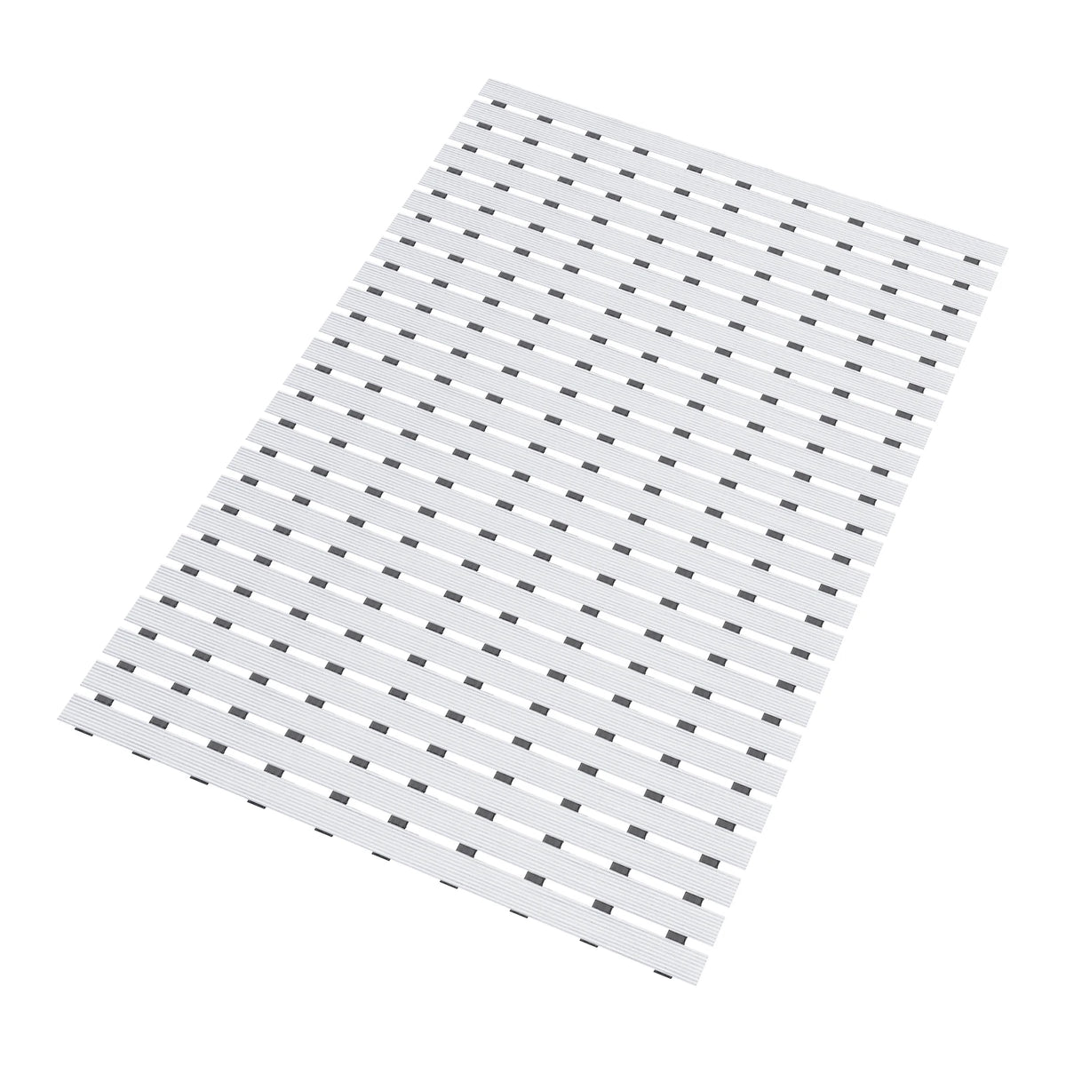 Shower mat by S And B Enterprise; PVC rubber non-slip mat with textured surface, gray/white 35.4×24 in.
