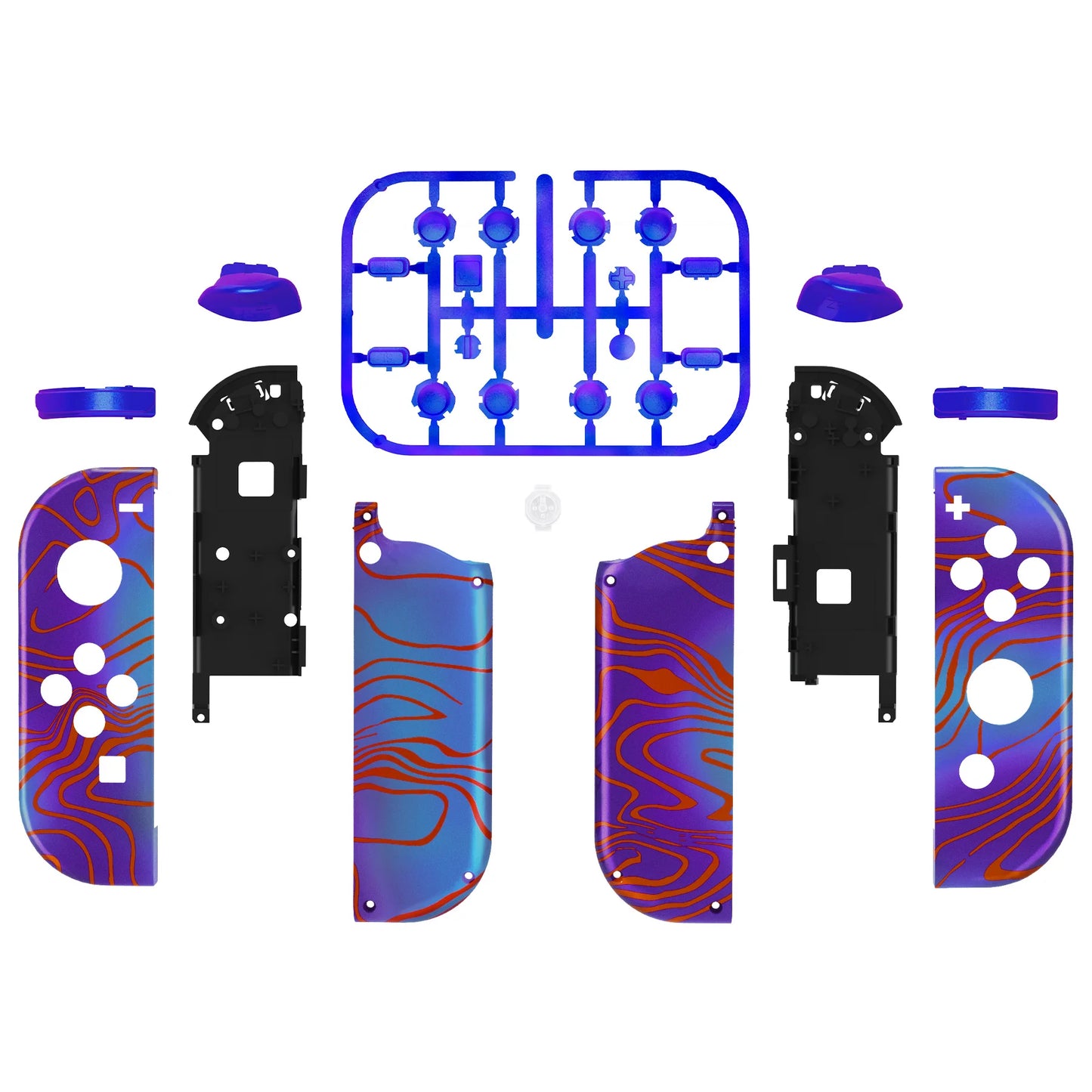 eXtremeRate Custom Patterned Controller Housing Shell Case with Full Set Buttons for NS Switch JoyCon & OLED Joycon - Wood Grain by S And B Enterprise