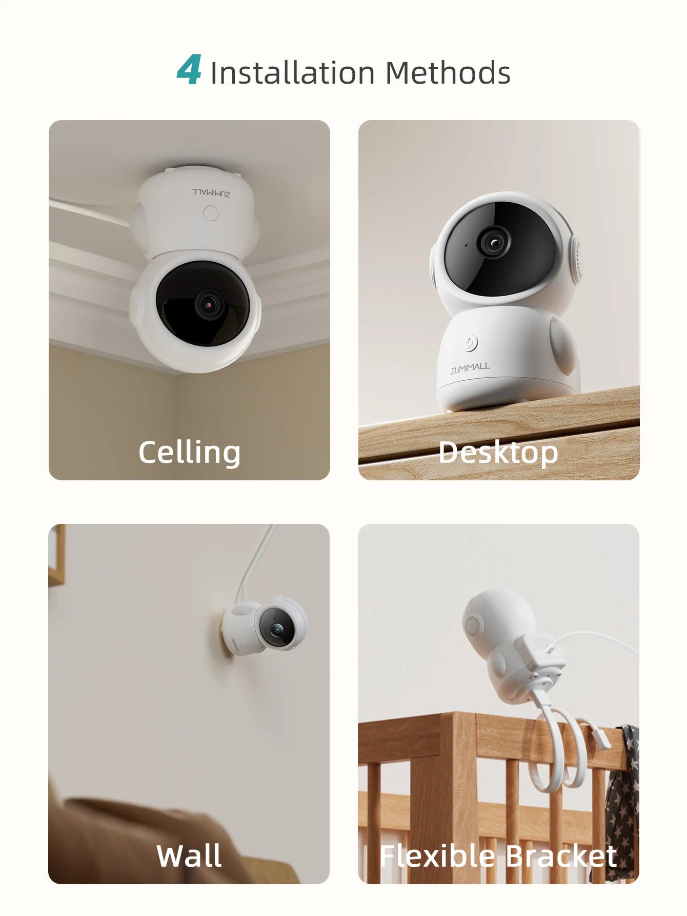 ZUMIMALL Wireless Security Camera With AI Motion Detection