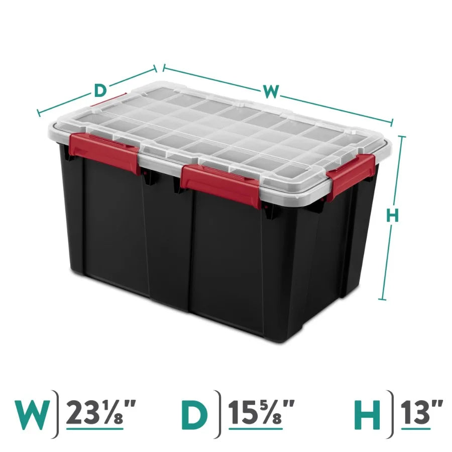 4 Pack Waterproof Gasket Tote Storage Bin With Airtight Lid