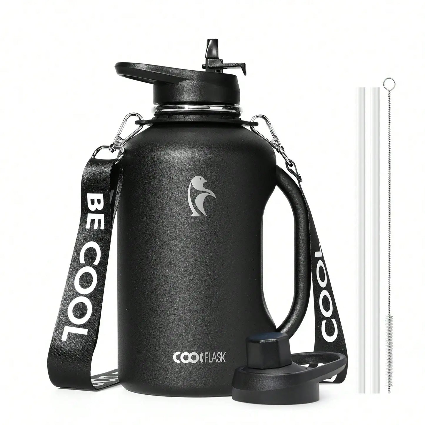 Insulated Stainless Steel Water Bottle With Handle And Strap by S And B Enterprise