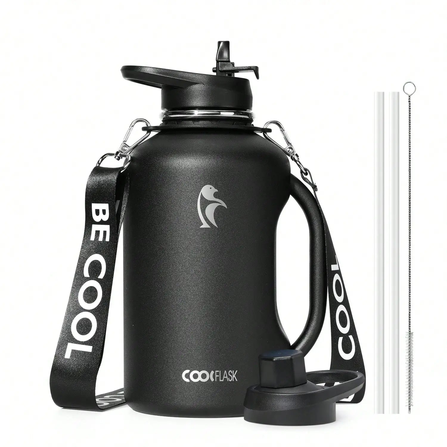 Insulated Stainless Steel Water Bottle With Handle And Strap by S And B Enterprise