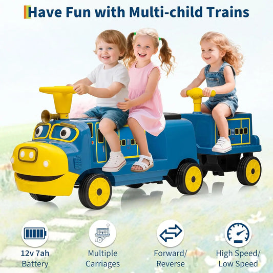 Trackless Two Seater Ride On Train For Kids 12V Vehicle