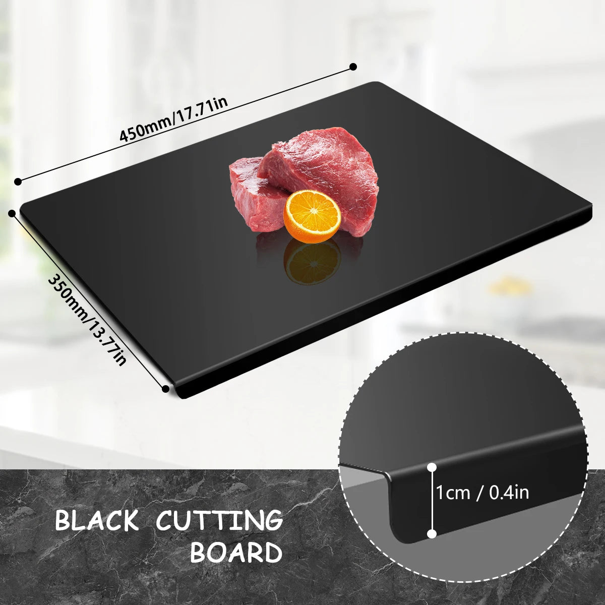 Acrylic Cutting Board With Lip Anti Slip Countertop Protector