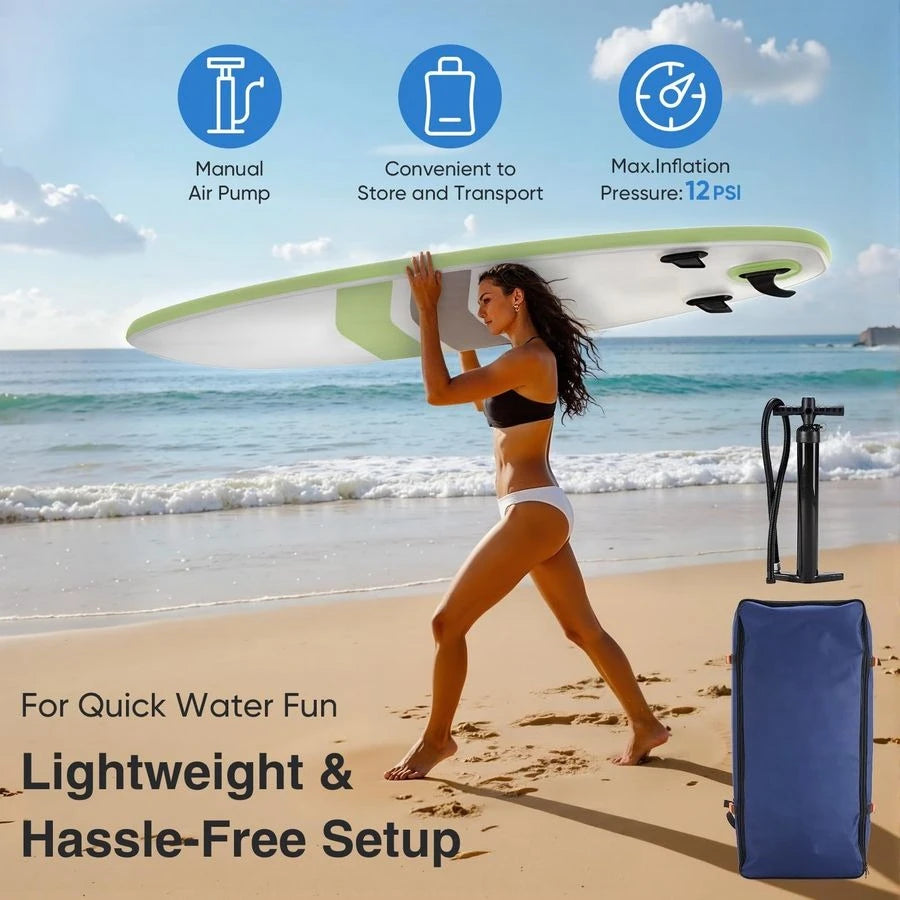Inflatable Paddle Board With 2in1 Adjustable Paddle And Accessories