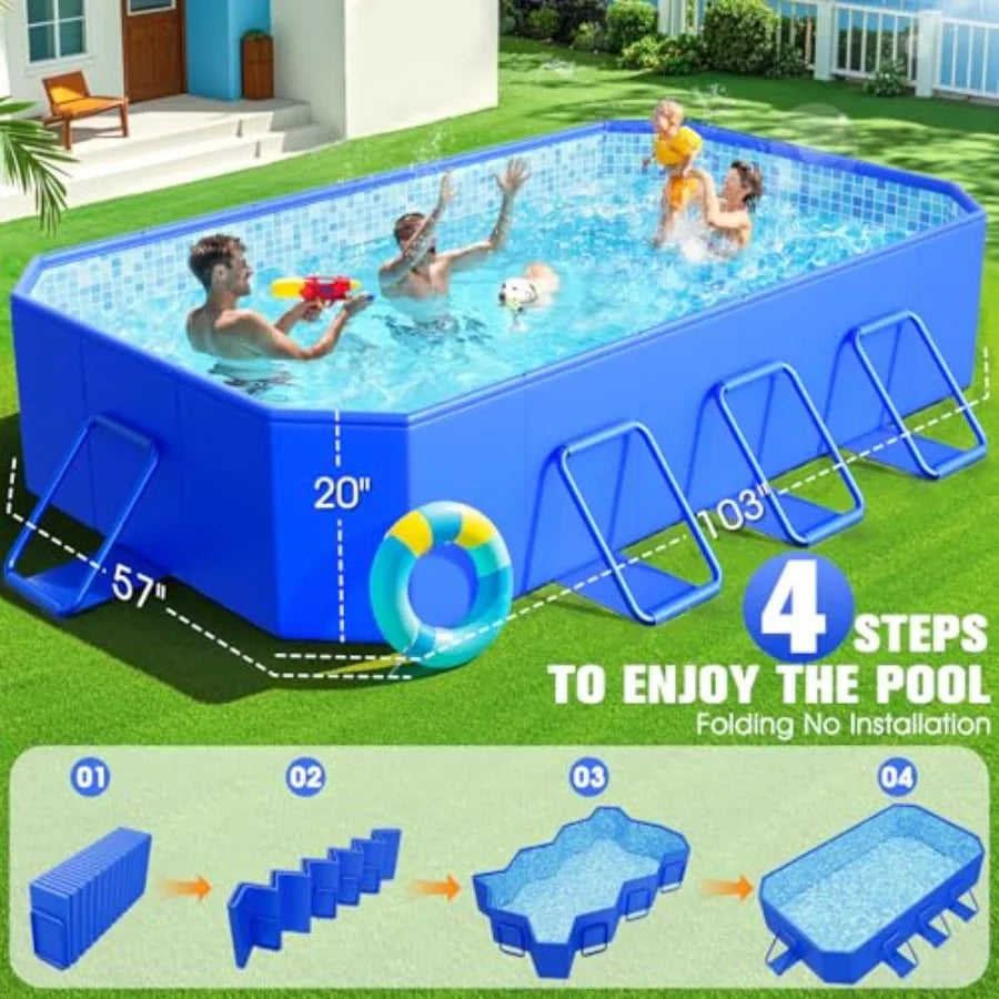 Large Foldable Non Inflatable Pool For Kids And Adults