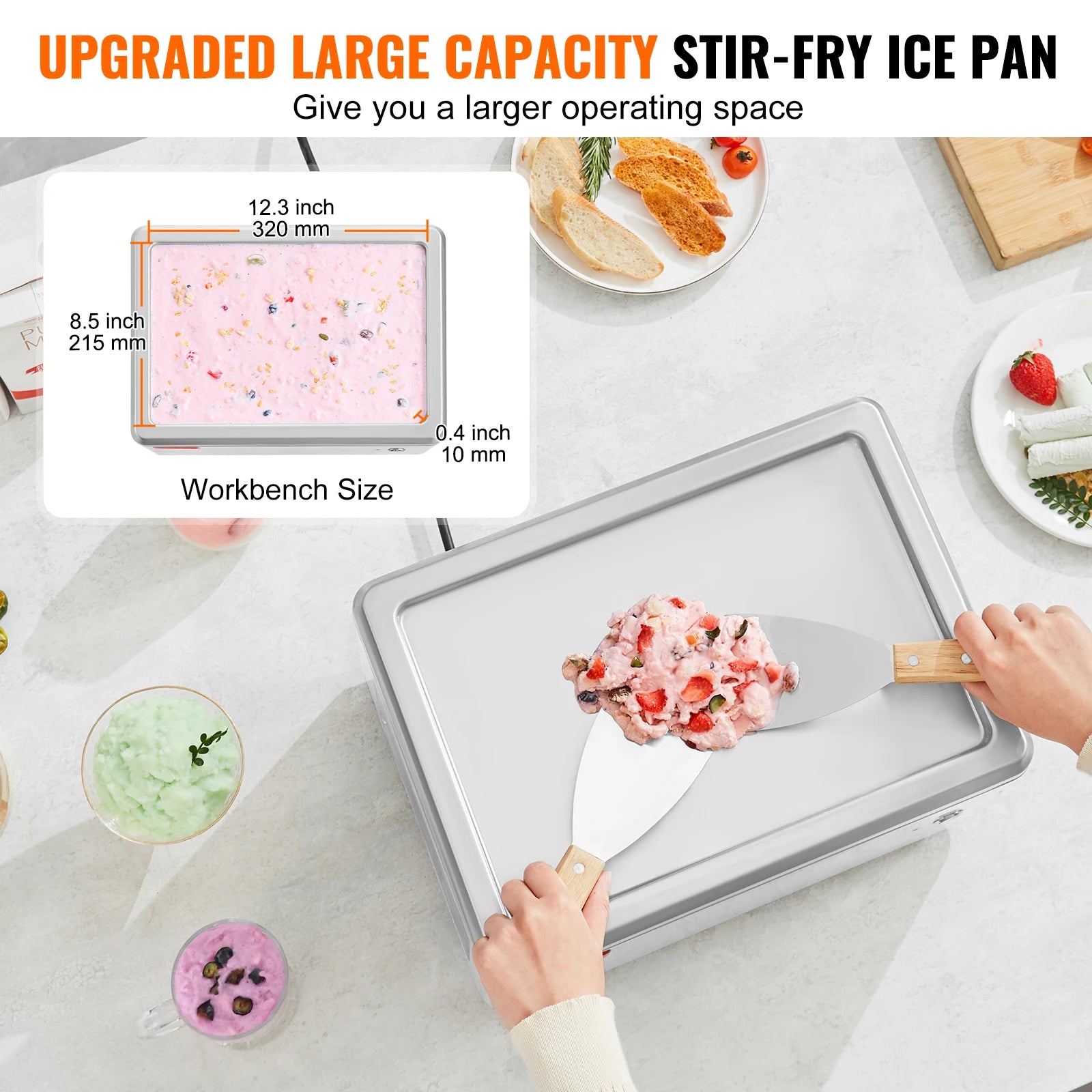 SucceBuy Fried Ice Cream Roll Machine Stainless Steel Rolled Maker by S And B Enterprise