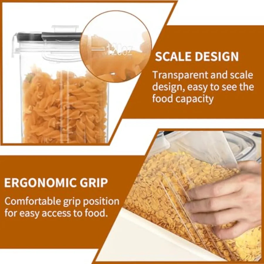 8 Piece Airtight Cereal Storage Containers With Lids For Pantry by S And B Enterprise