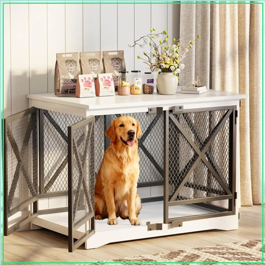 Heavy Duty Wooden Dog Crate End Table For Large Breeds by S And B Enterprise