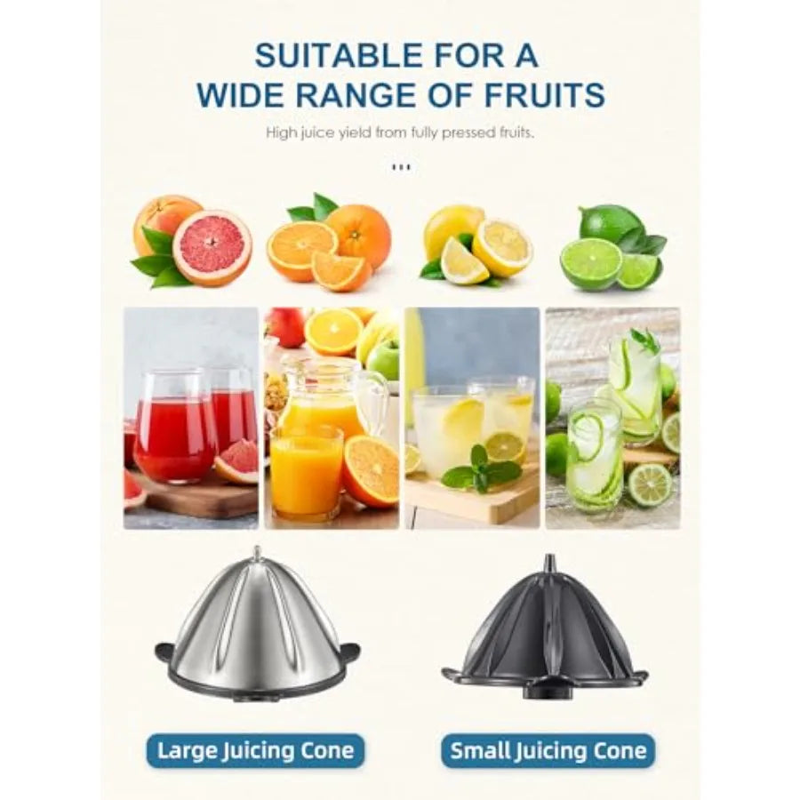 SHXI Electric Citrus Juicer Squeezer With Dual Cones AntiDrip