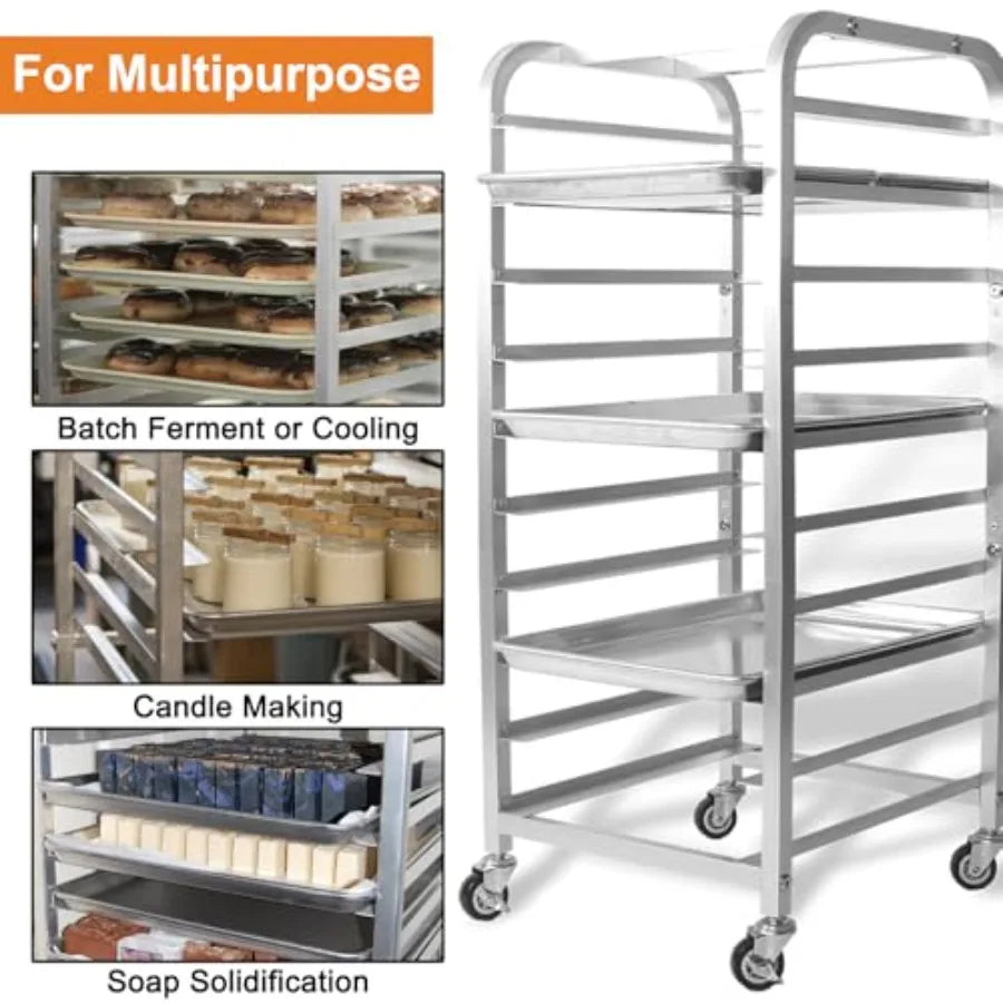 Bakery Cooling Rack With Wheels For Bread, Stainless Steel by S And B Enterprise