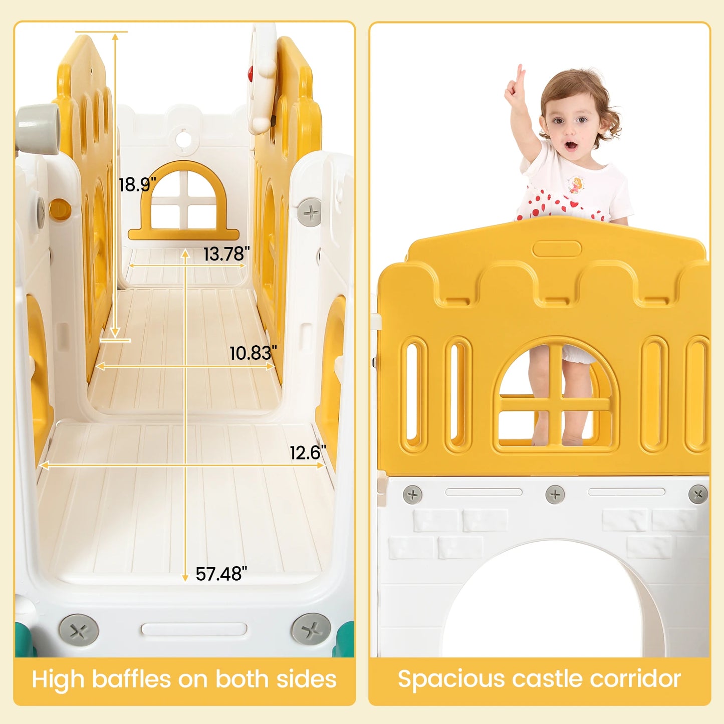 8 In 1 Toddler Slide Indoor Playground Playset
