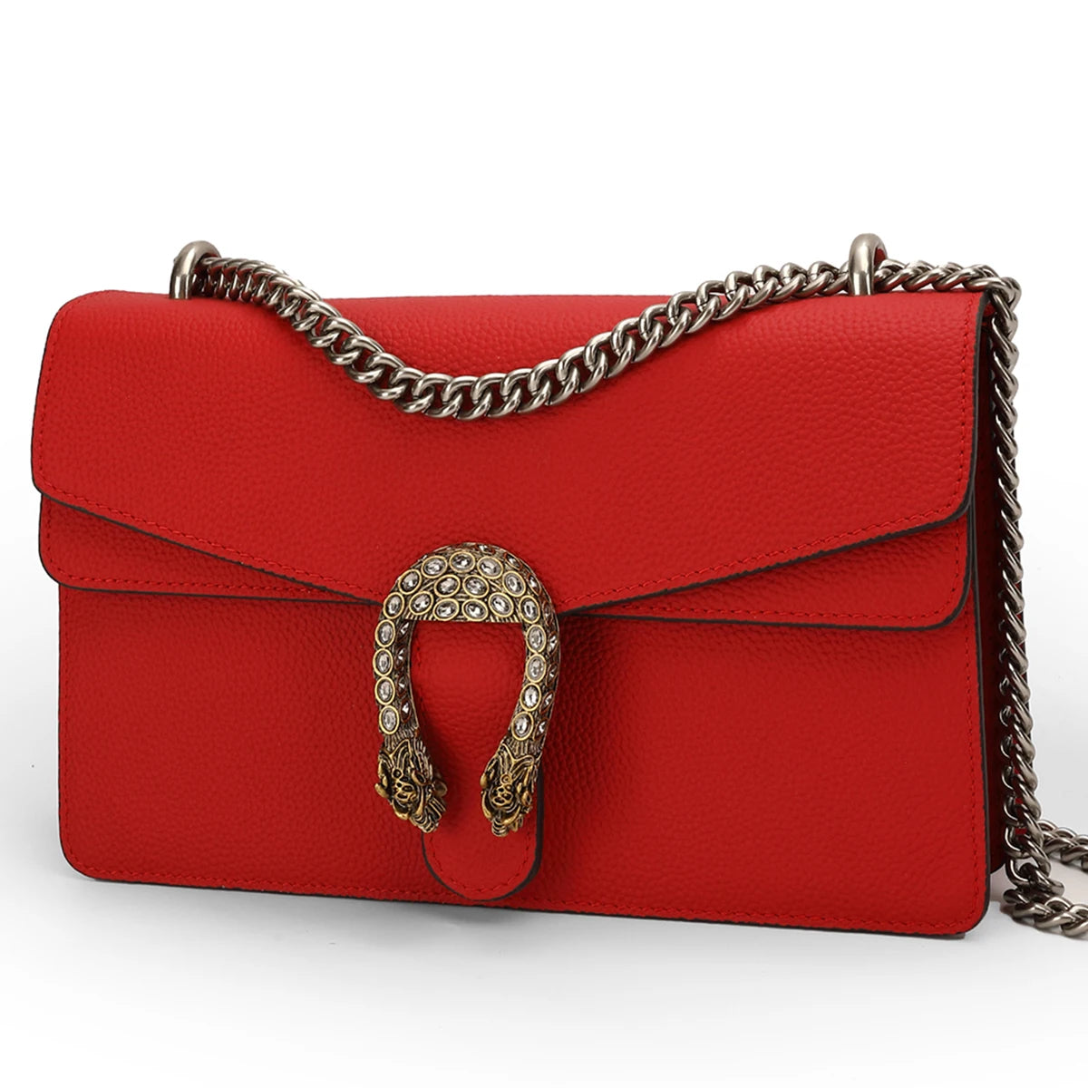 Genuine Leather Crossbody Chain Shoulder Bag For Women