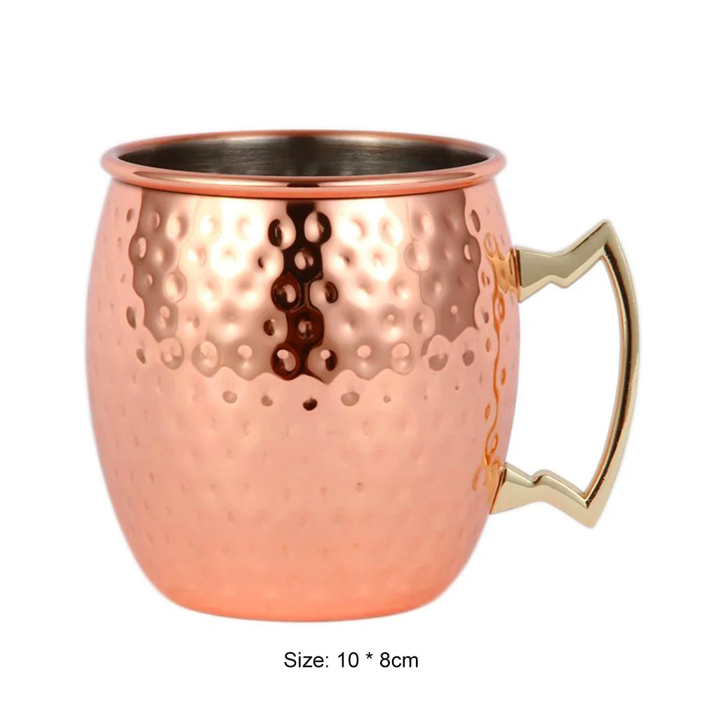 Mug Drum-Type Beer Cup Coffe Water Glass Drinkware Champagne Stainless Steel Plated Goblet Anti-fall Glass Cocktail by S And B Enterprise