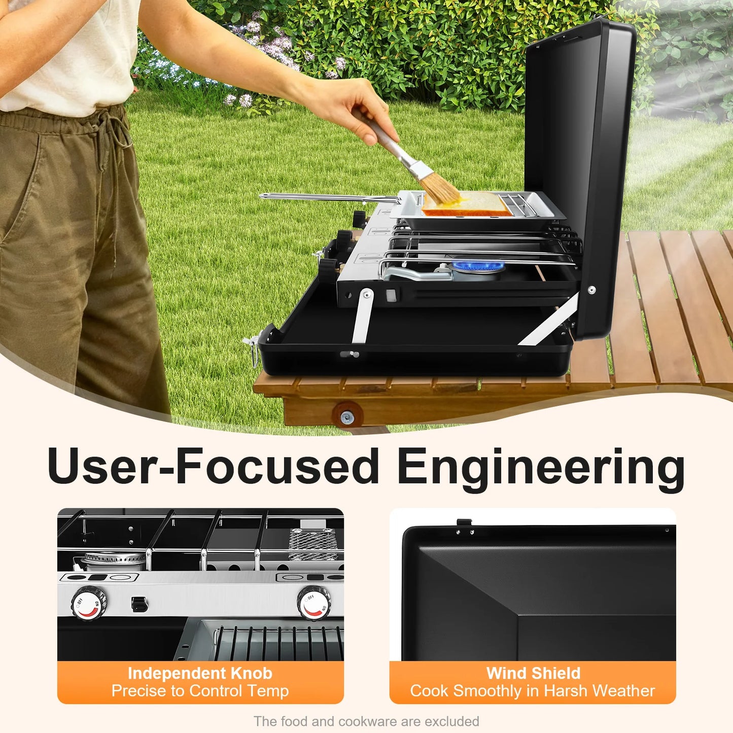 Portable 3-Burner Camping Gas Stove Propane Butane Outdoor Grill by S And B Enterprise
