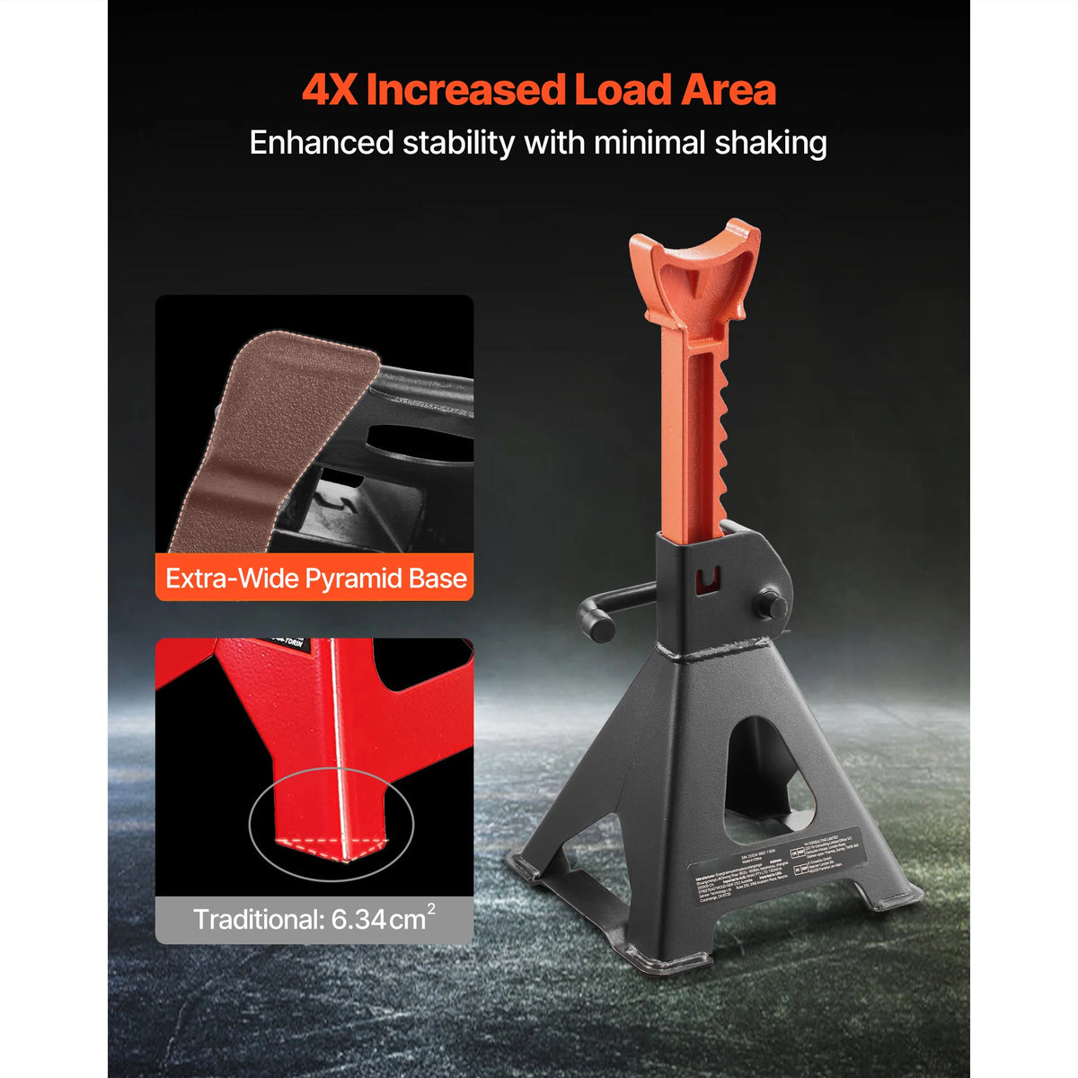 SucceBuy Jack Stands 3 Ton/6 Ton Capacity Heavy Duty Steel Jack Auto Stands with Locking for Lifting SUV Pickup Car and UTV/ATV