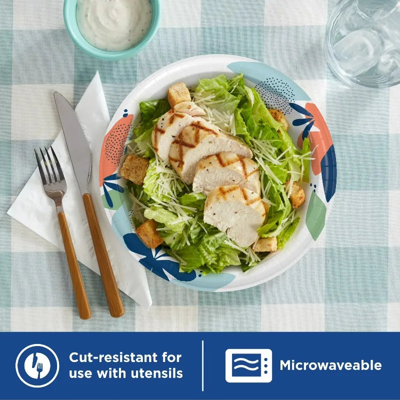 Disposable Paper Plates, 8.5", Multi-Color, 100 Count by S And B Enterprise