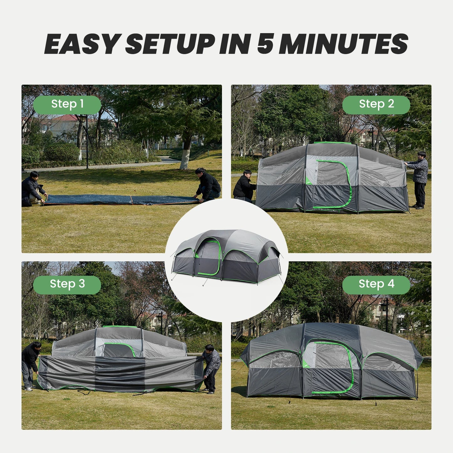 JHK Outdoor Instant Setup Waterproof Dome Tent For Family Picnics