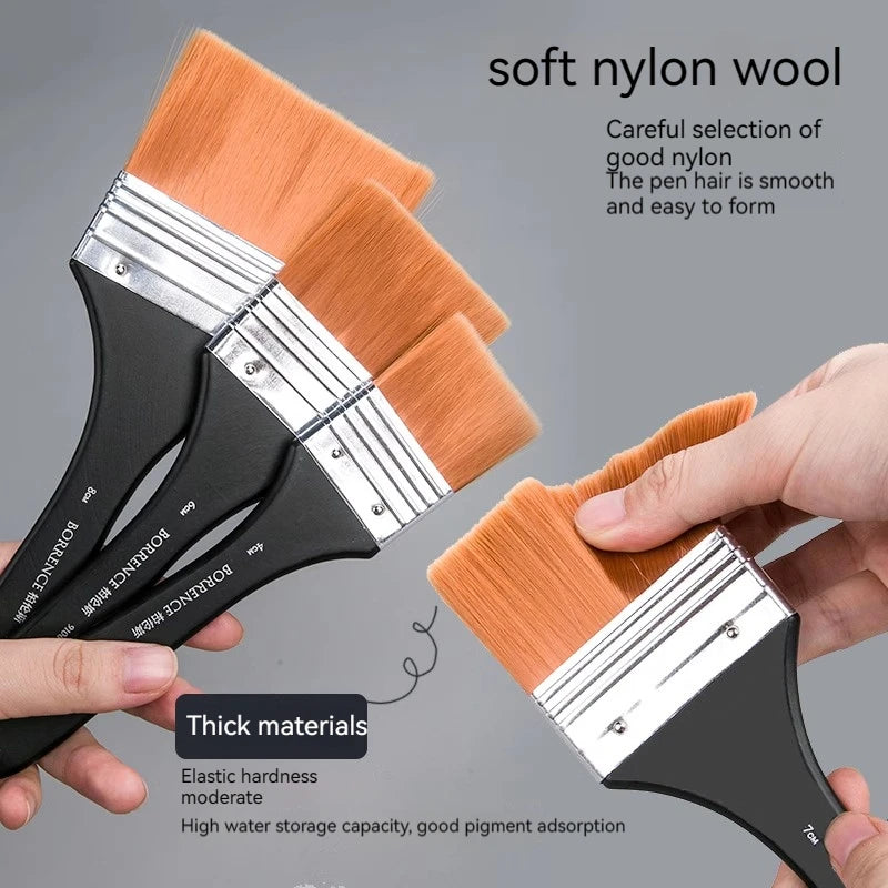 Borrence Memory Nylon Paint Brush Set For Acrylic Oil Watercolor