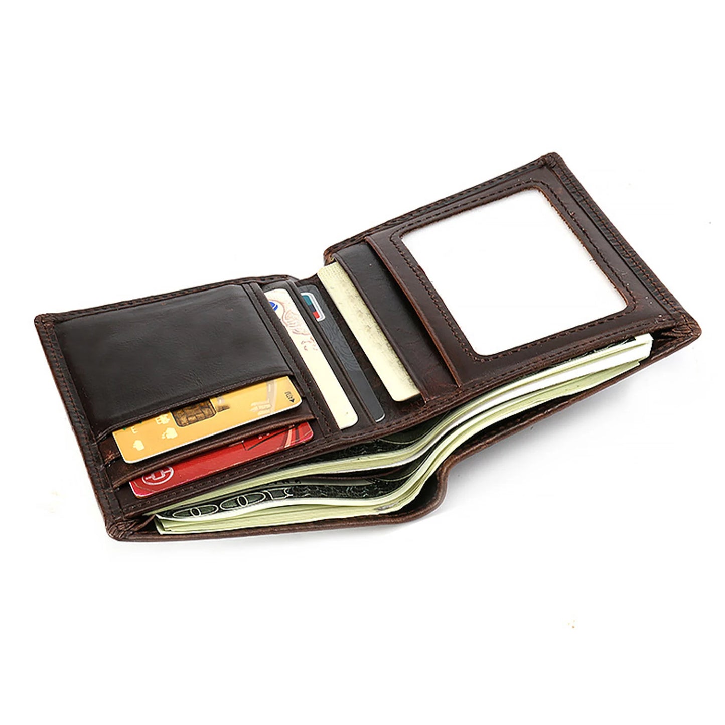 Cowhide Short Wallet 3D Dragon Embossed Genuine Leather Men