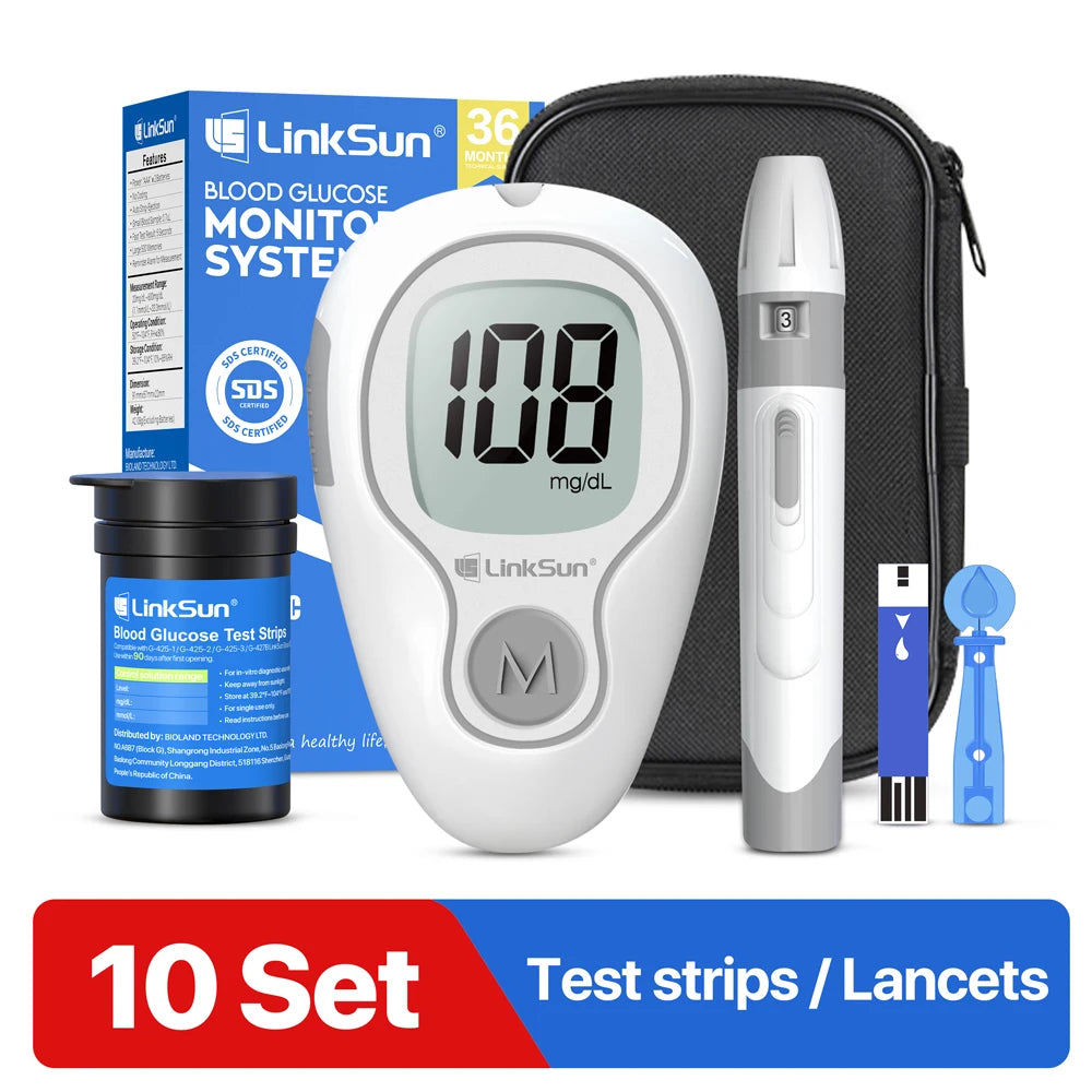 Linksun G-425-3 Blood Glucose Meter Glucometer Complete Kit